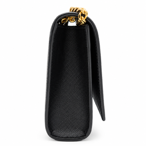 Saint Laurent Kate Black Grain de Poudre Leather Chain Wallet Clutch Gold YSL Logo – additional photo 5