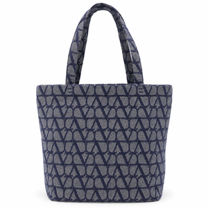 Valentino Garavani VLogo Denim Tote Bag Blue Large Designer Shoulder Bag – additional photo 3