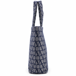 Valentino Garavani VLogo Denim Tote Bag Blue Large Designer Shoulder Bag – additional photo 4