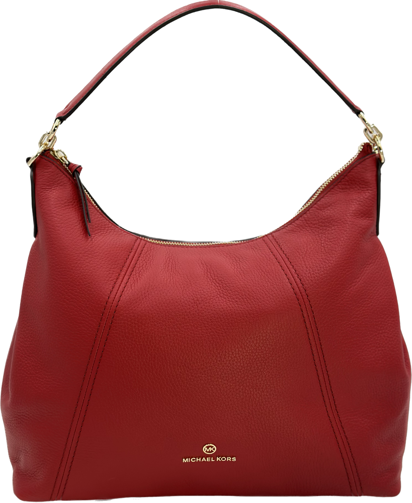 Michael Kors Women's Sienna Crimson Large Pebbled Leather Shoulder Bag