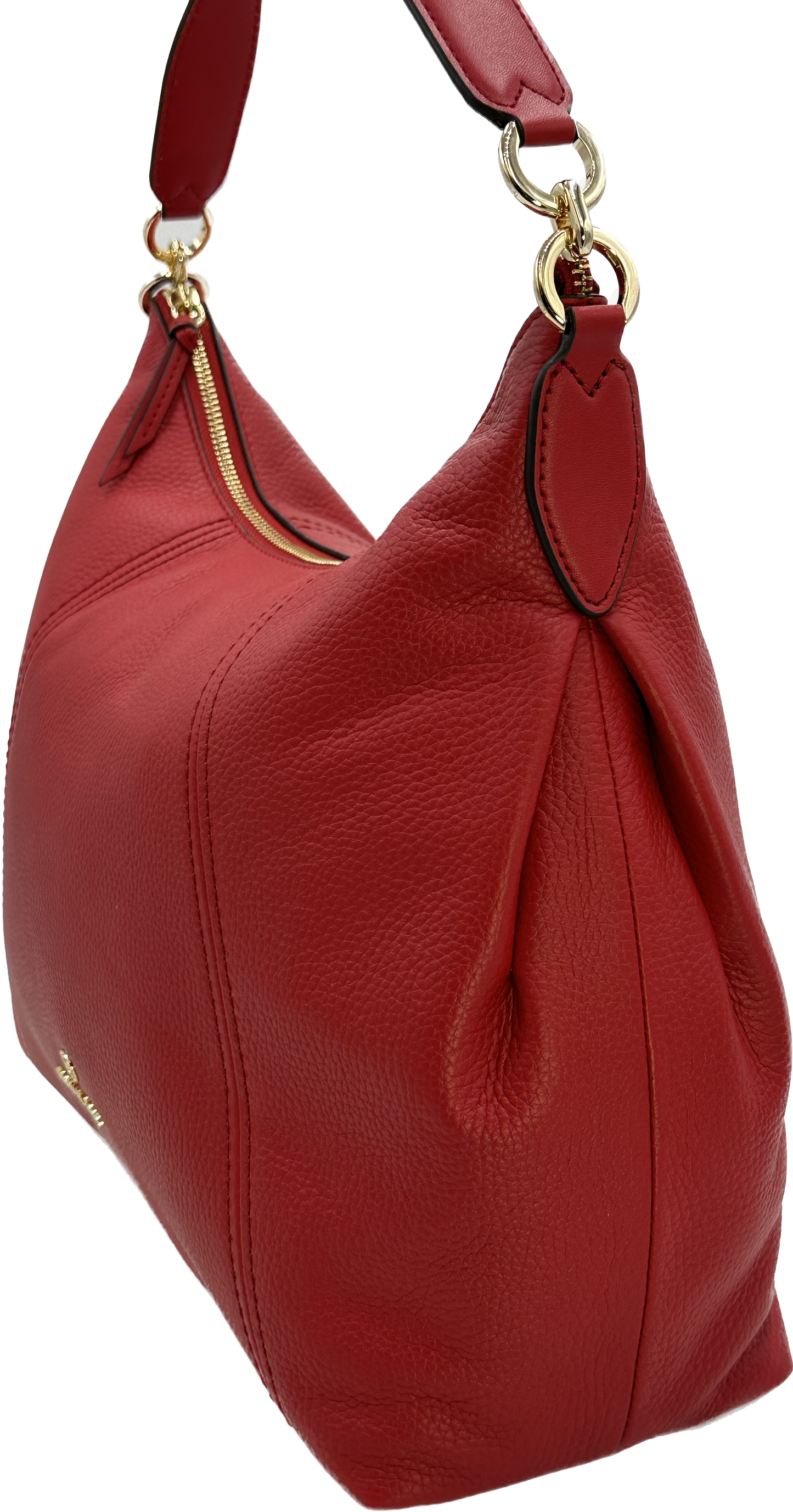Michael Kors Women's Sienna Crimson Large Pebbled Leather Shoulder Bag