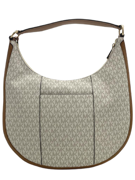 Michael Kors Lydia Signature Logo Large Hobo Shoulder Bag Vanilla/Brown