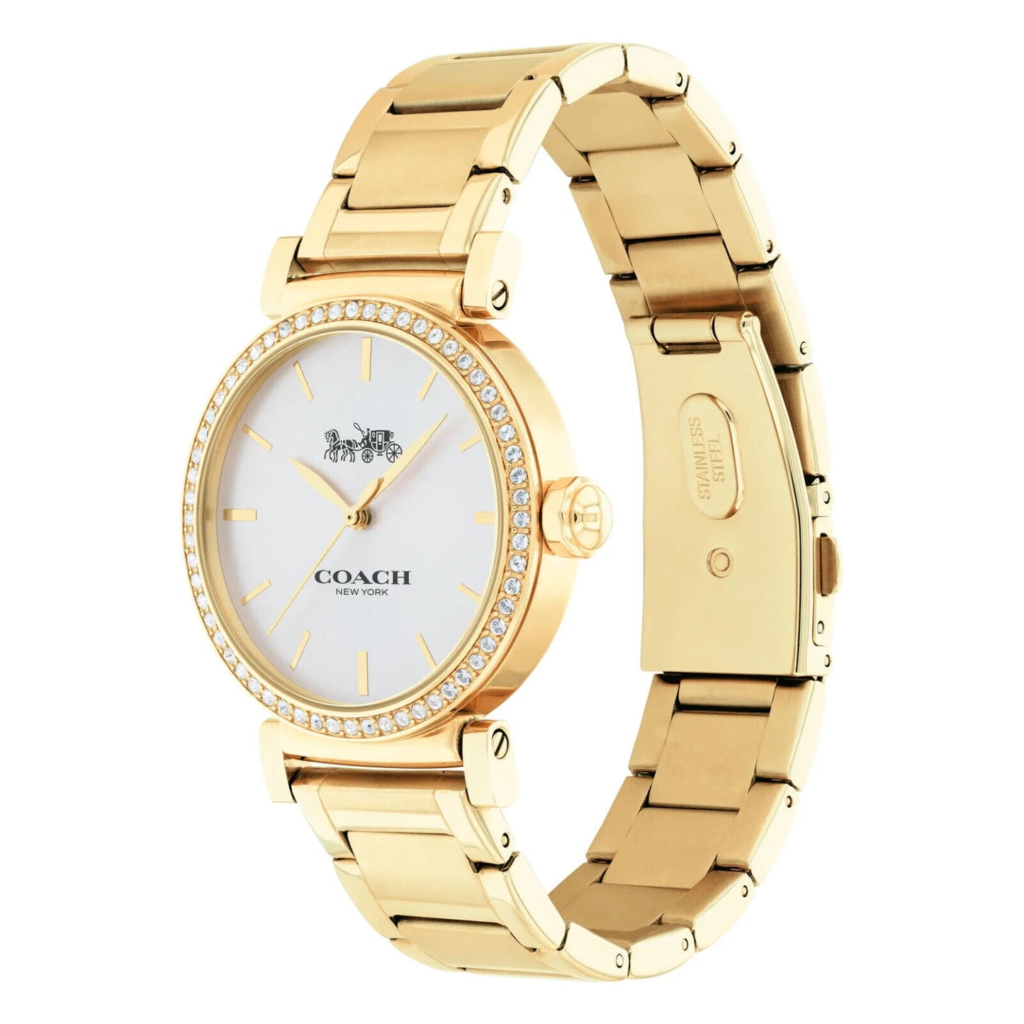 Coach Ladies Madison Gold Band White Dial Watch 14503578 $325