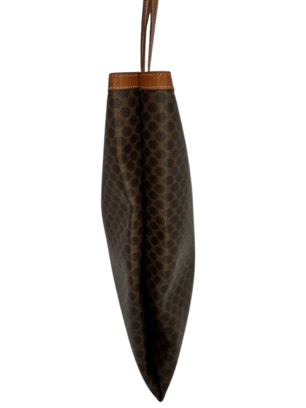 Celine Brown Macadam Coated Canvas & Leather Shoulder Bag - www.unoo.com