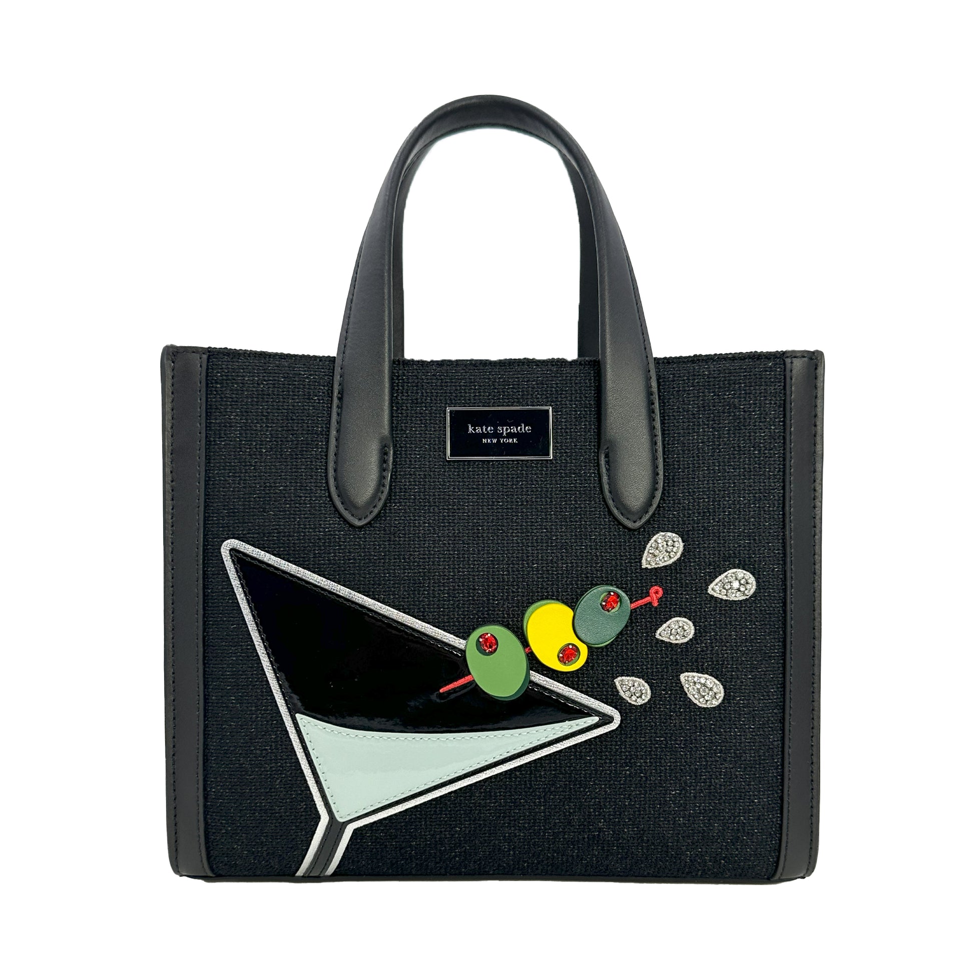 Kate Spade Manhattan Martini Embellished Small Tote - Black - 196021355691
