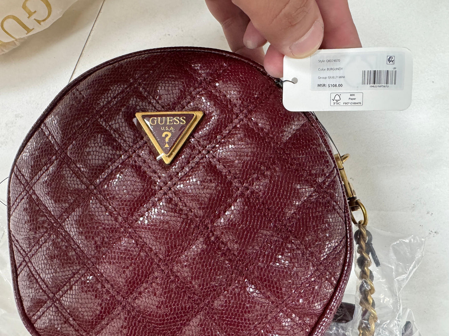 Guess Giully Circle Mini Crossbody Bag - Red