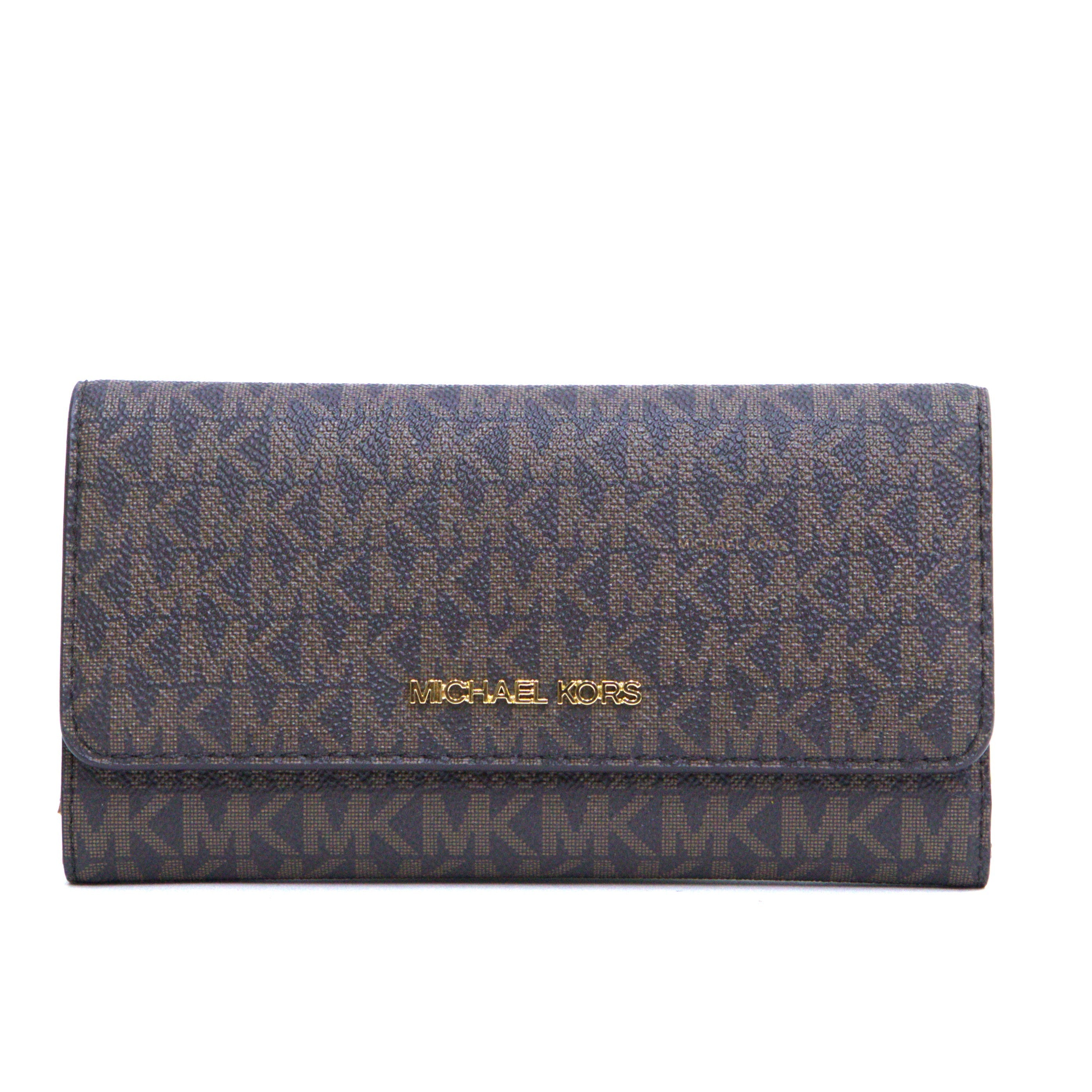 Michael Kors Jet Set Travel Large Trifold Wallet - Brown