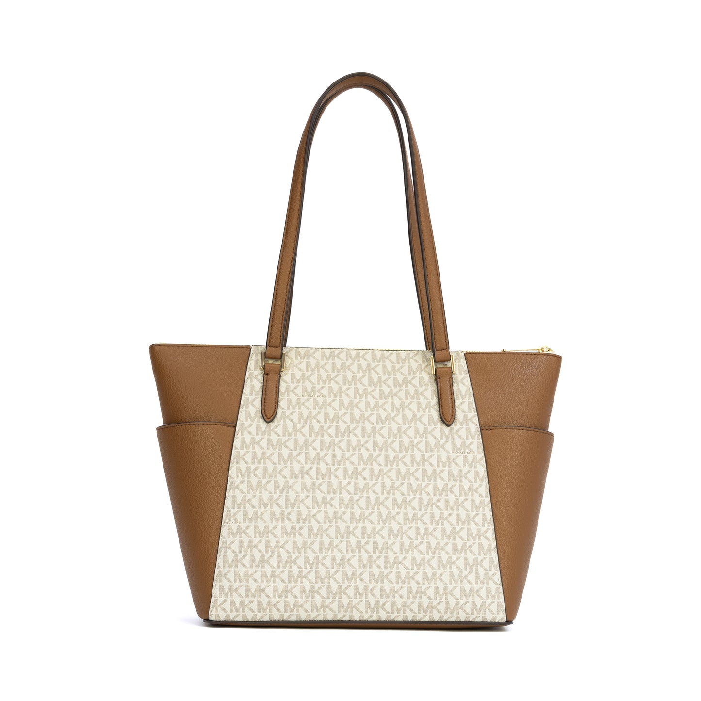 Michael Kors Charlotte Large Top Zip Tote - Vanilla/Brown