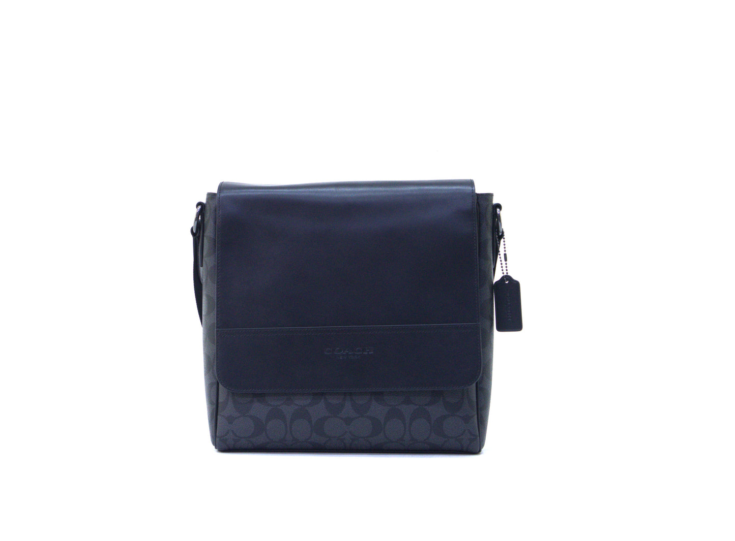 Coach Houston Map Bag In Signature Canvas - Charcoal/Black