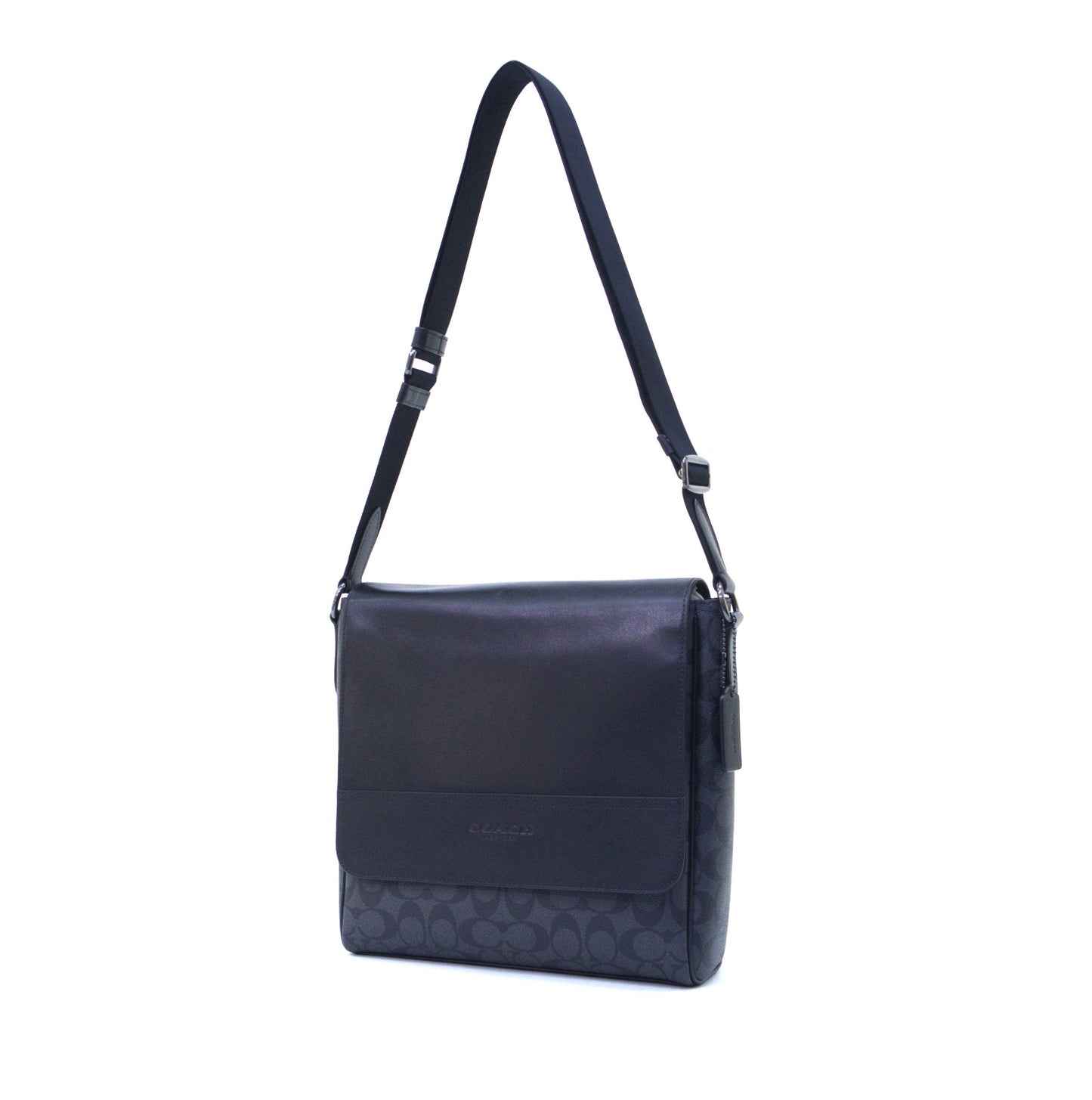 Coach Houston Map Bag In Signature Canvas - Charcoal/Black