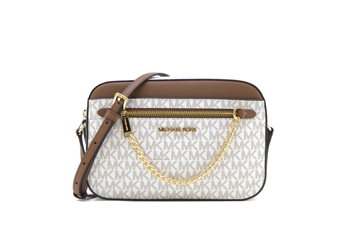 Michael Kors Jet Set East West Chain Crossbody Bag - Vanilla/Acorn