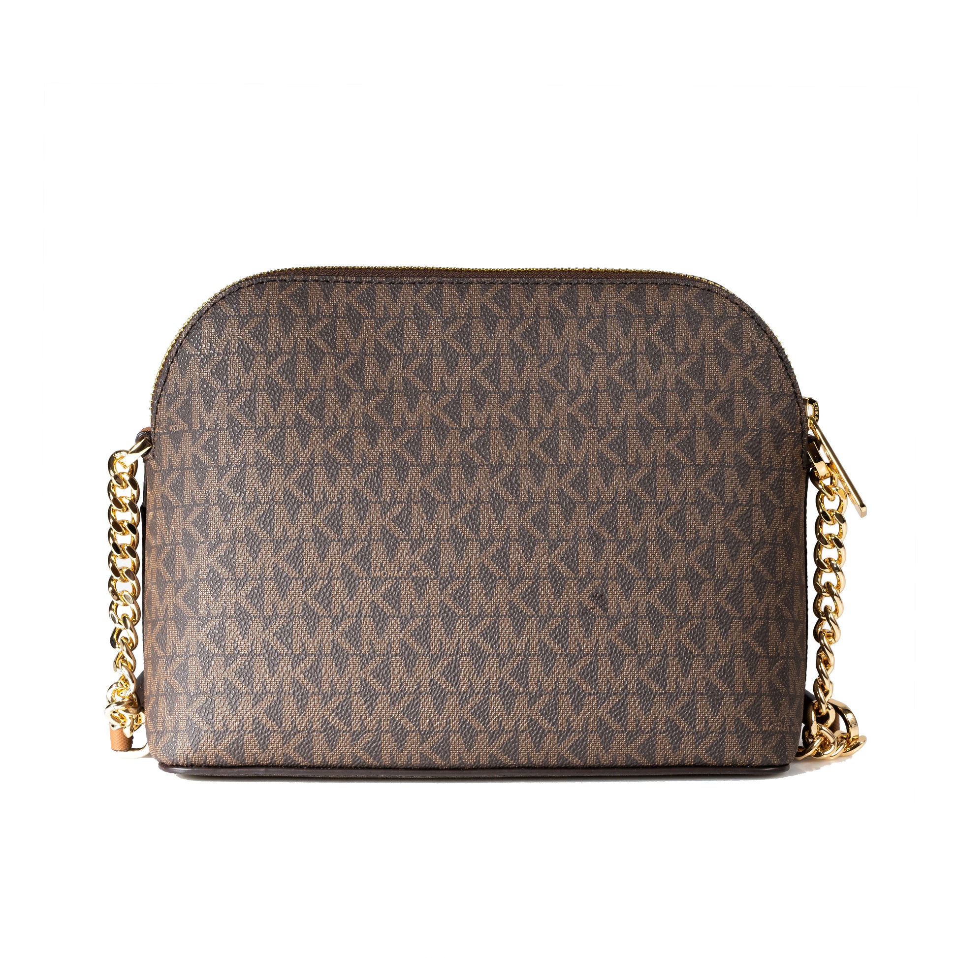 Michael Kors Jet Set Travel Medium Logo Dome Crossbody Bag - Brown - 194900656365
