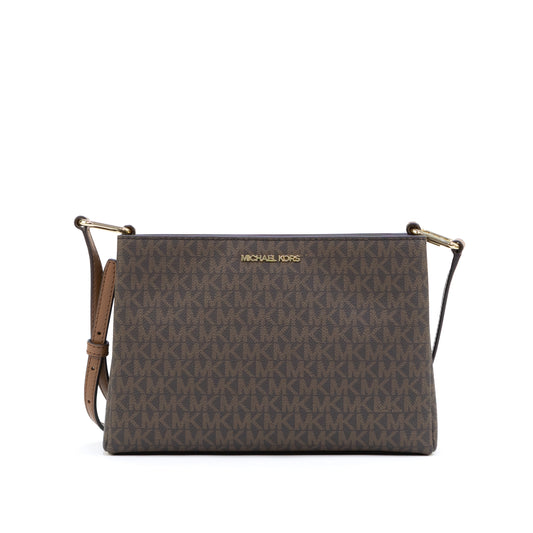 MIchael Kors Trisha Medium Logo Crossbody Bag Tote - Brown