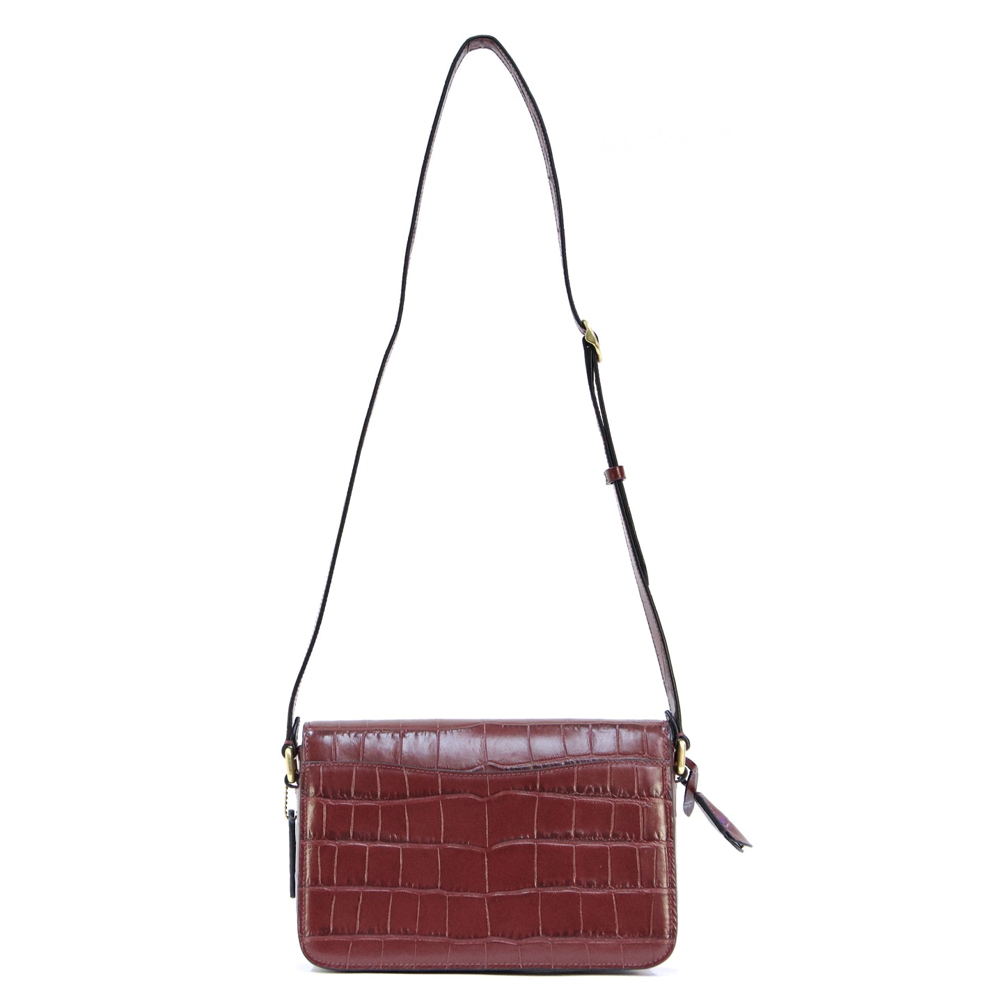 Coach Studio Embossed Croc Crossbody Shoulder Bag - Wine