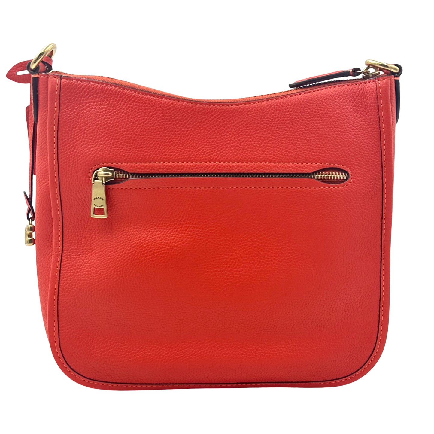 Coach Polished Pebble Leather Chaise Crossbody - Red/Orange