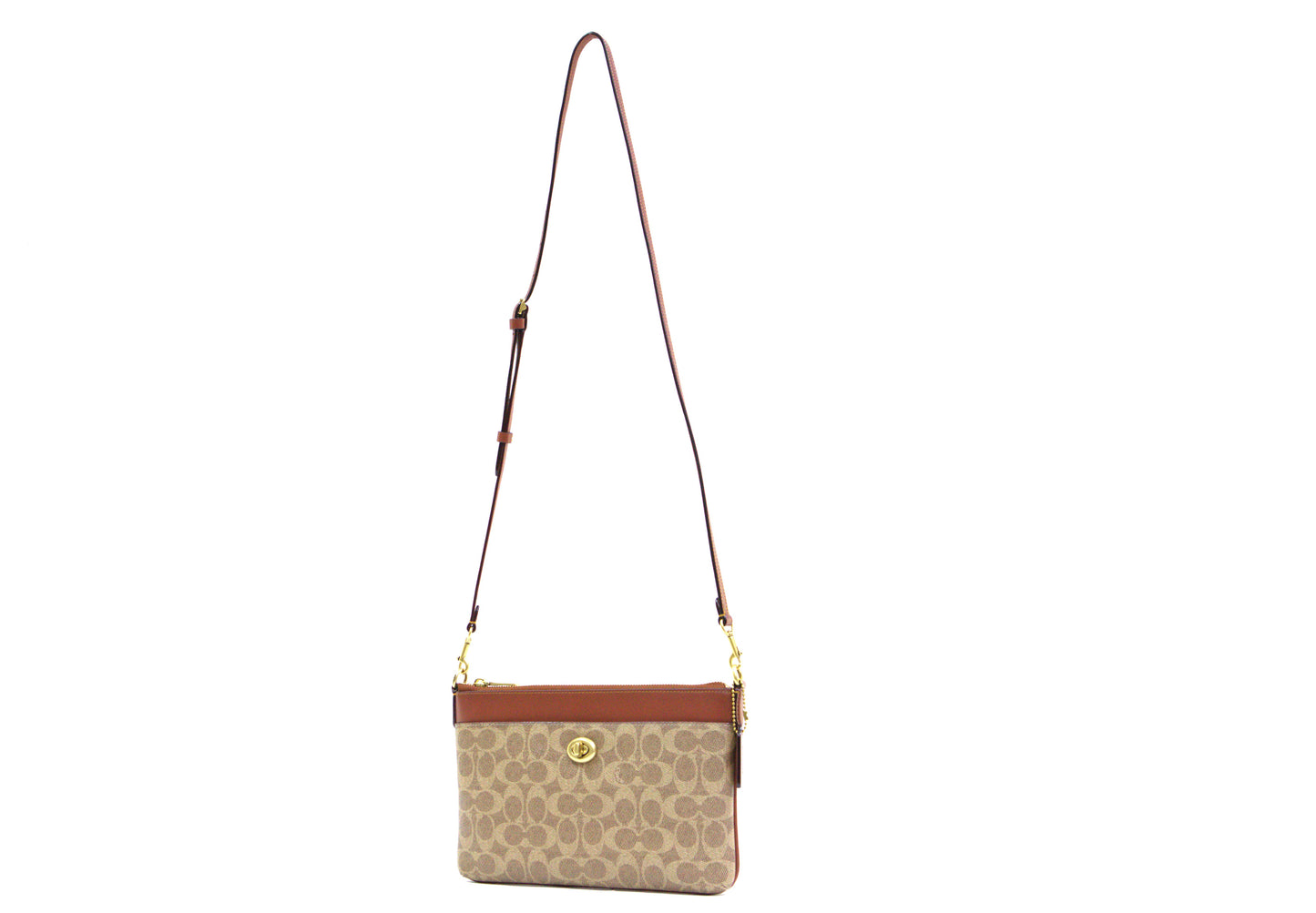 Coach Polly Signature Crossbody - Tan/Rust