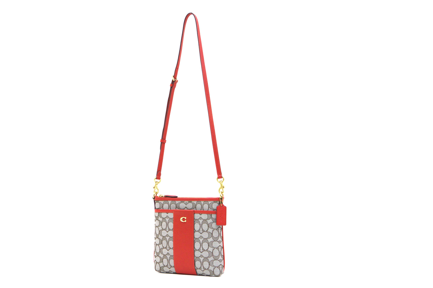 Coach Ladies Jacquard Kitt Coach Print Crossbody Bag