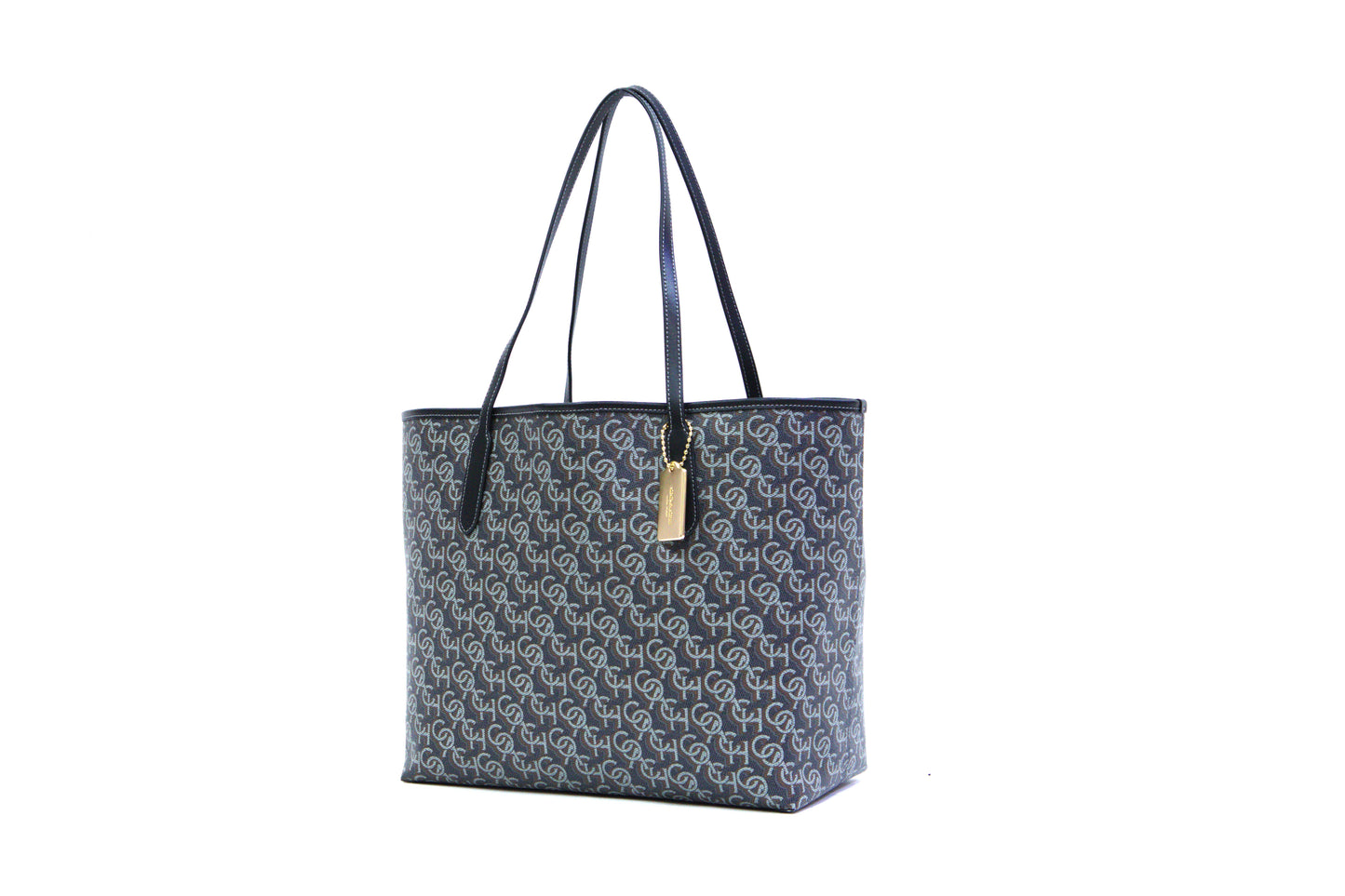 Coach City Tote With Coach Monogram Print - Black