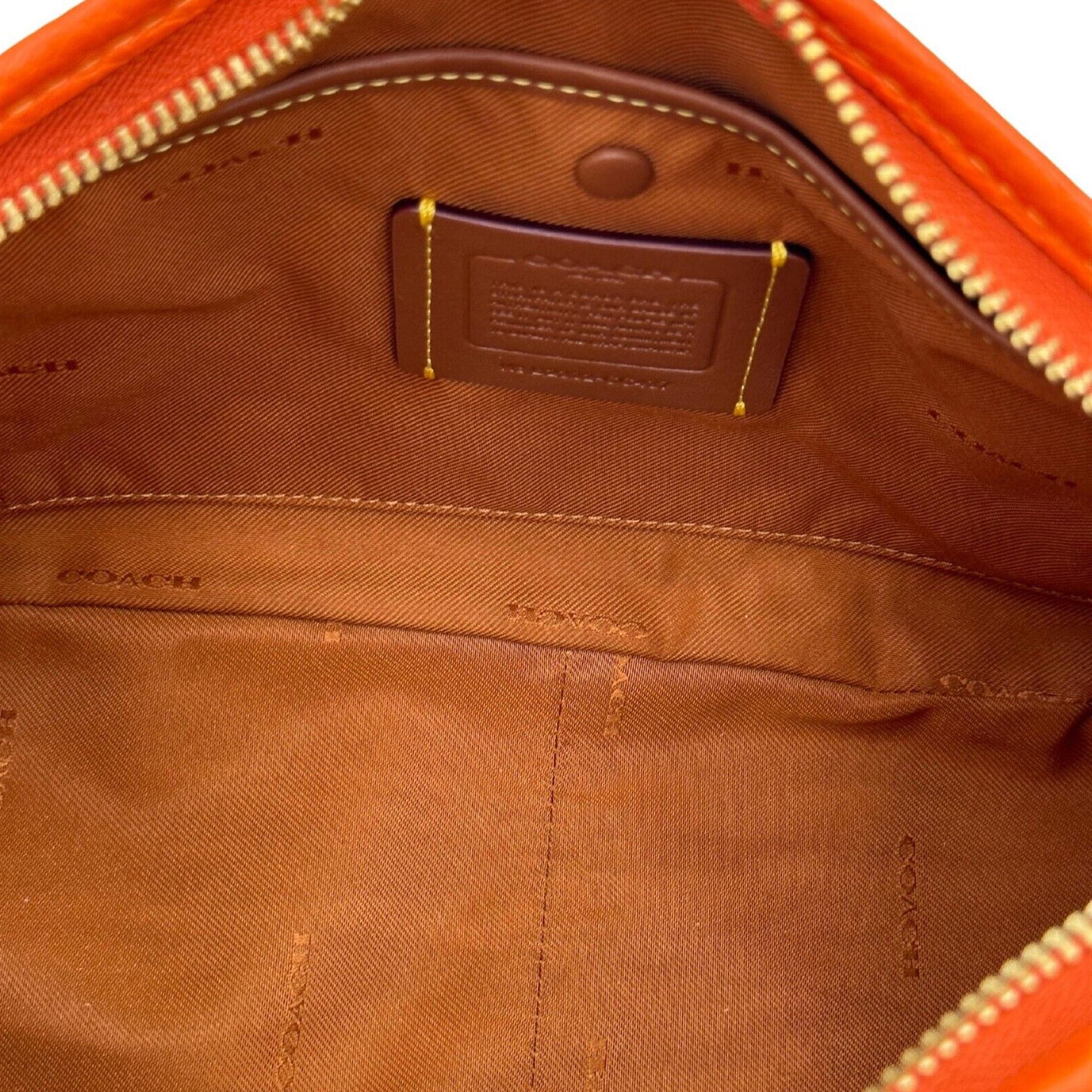 Coach Sun Orange Pebbled Leather Cary Crossbody Messenger Women's Bag - 195031983993