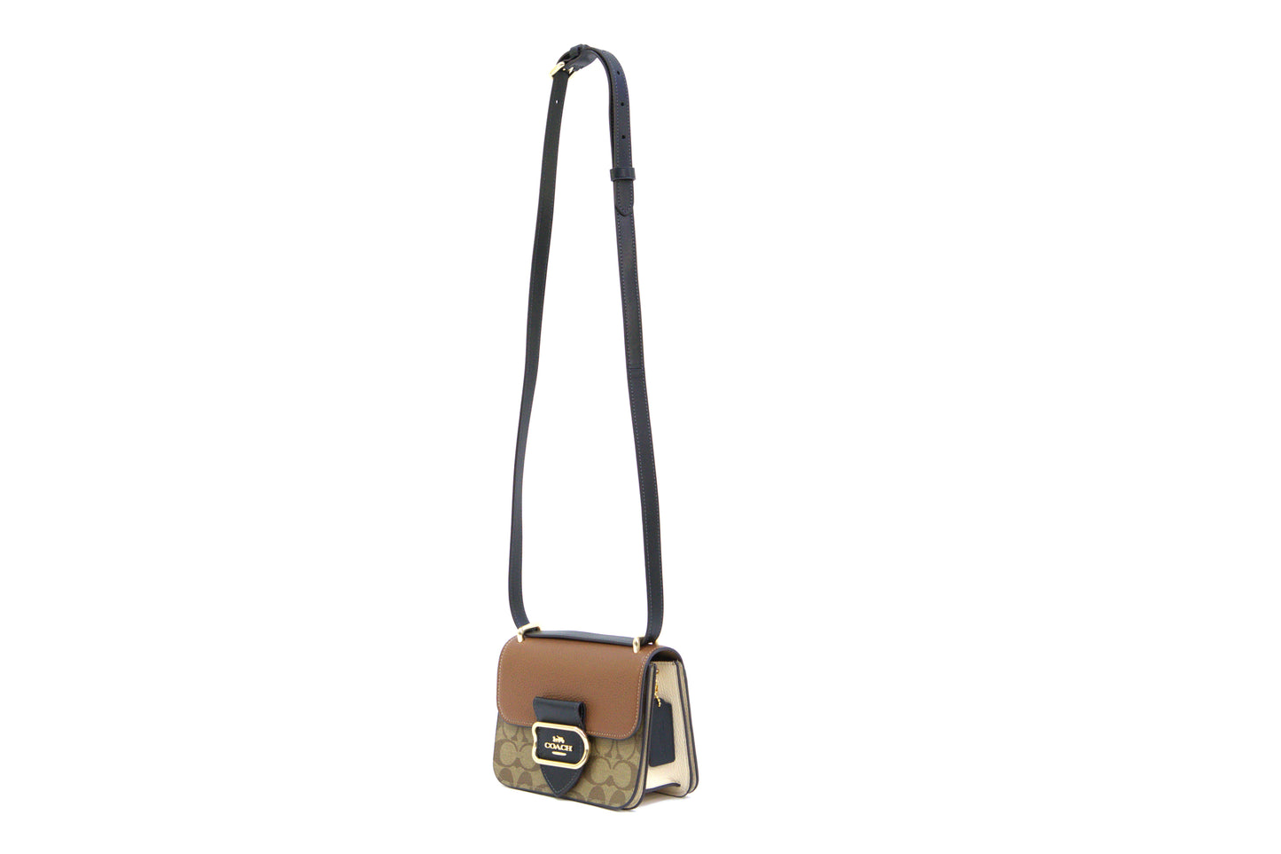 Coach Morgan Square In Colorblock Signature Canvas - Khaki Multi