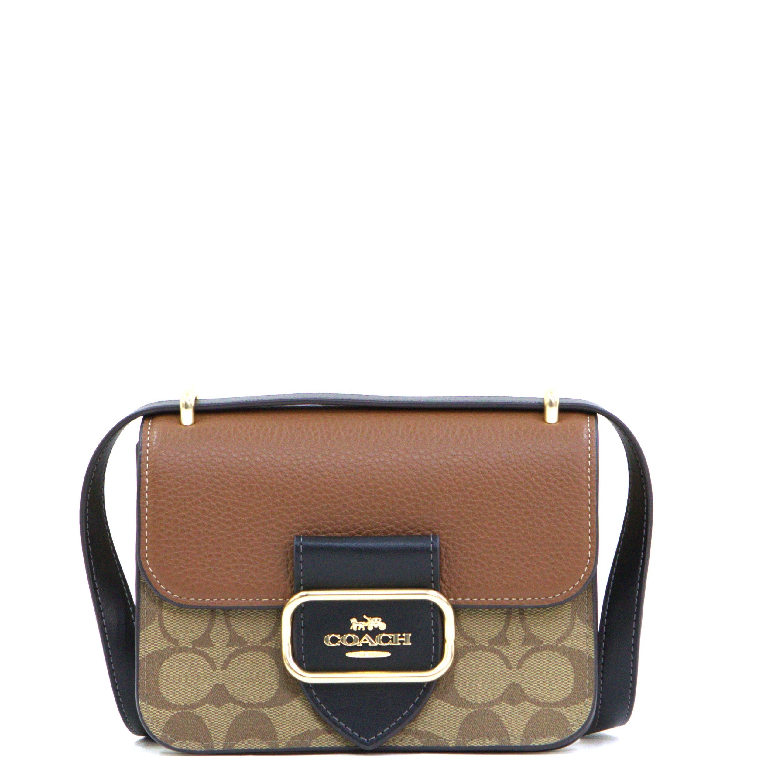 Coach Morgan Square In Colorblock Signature Canvas - Khaki Multi