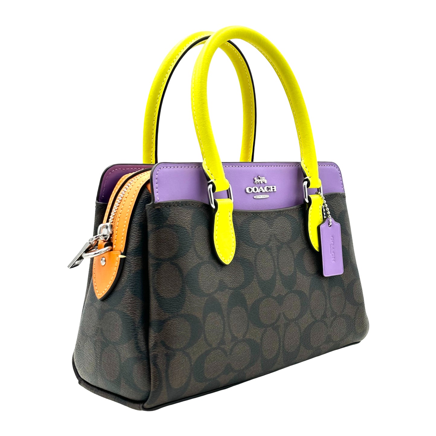 Coach Mini Darcie Carryall Colorblock in Signature Canvas - Brown / iris Multi