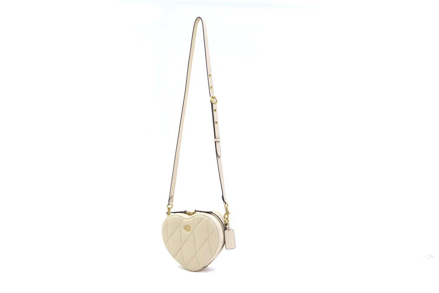 Coach Quilted Leather Heart Bag - Ivory