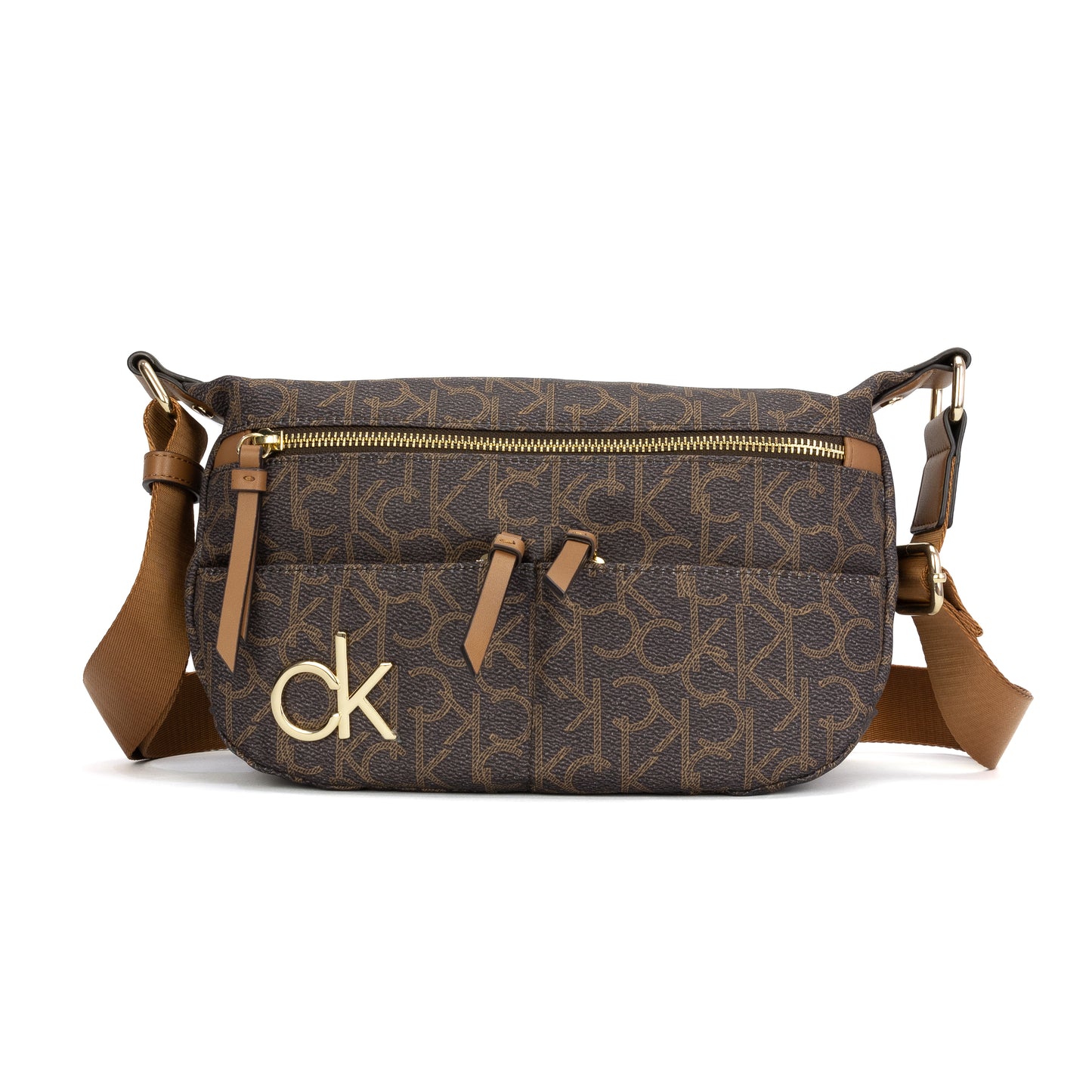 Calvin Klein Rainey Messenger Crossbody Bag - Brown - 195841985514