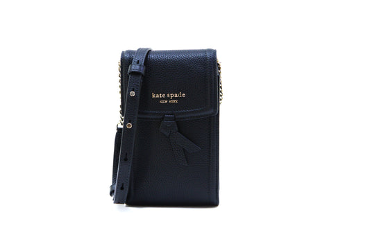 Kate Spade Knott North South Leather Phone Crossbody -  Black