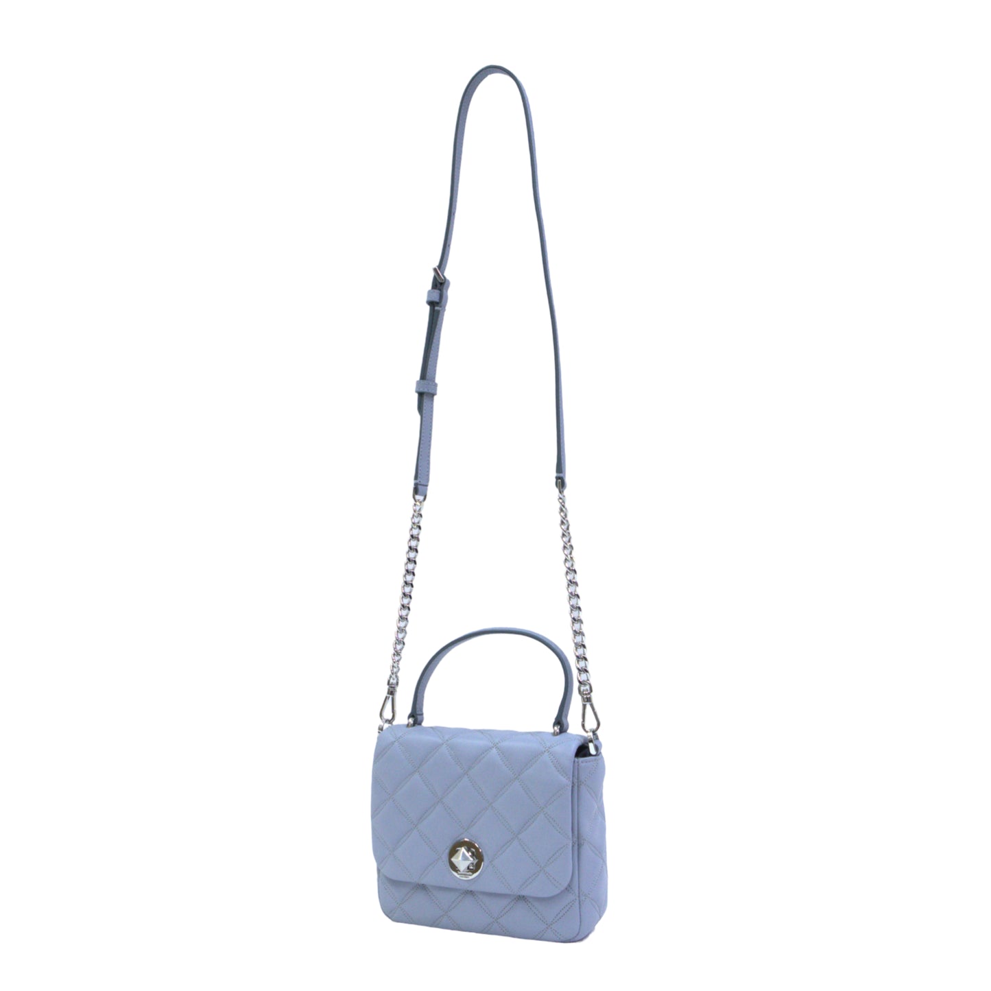 Kate Spade Natalia Quilted Square Leather Crossbody Bag - Brushed Steel