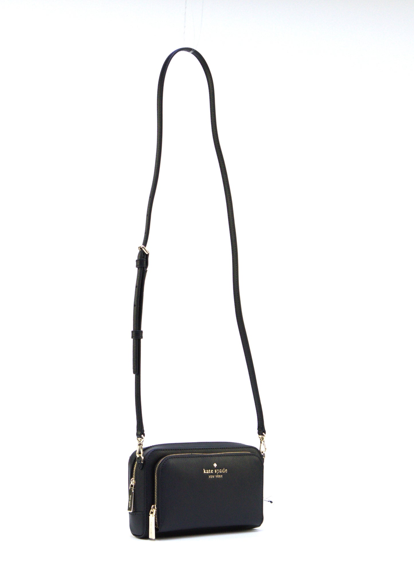 New Kate Spade Staci Dual Zip Around Crossbody - Black