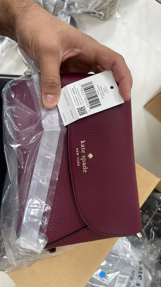 Kate Spade Monica Pebbled Crossbody Bag - Blackberry