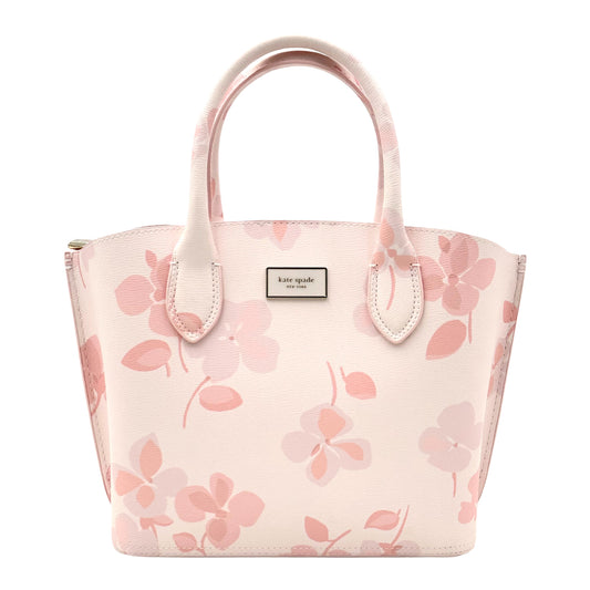 Kate Spade Suite Spring Pansies Crossbody Tote Satchel Floral - Blush Cloud