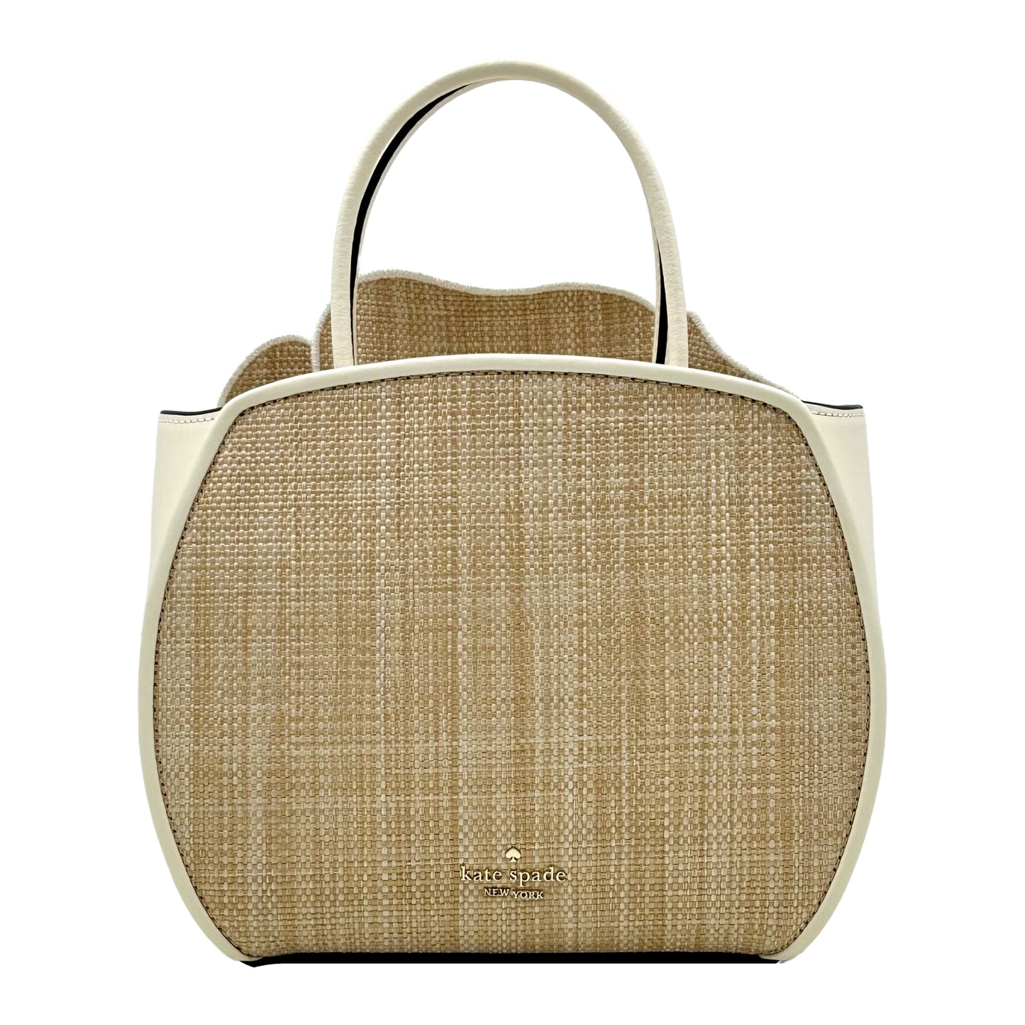 Kate Spade Flora 3D Rose Straw Crossbody - Natural