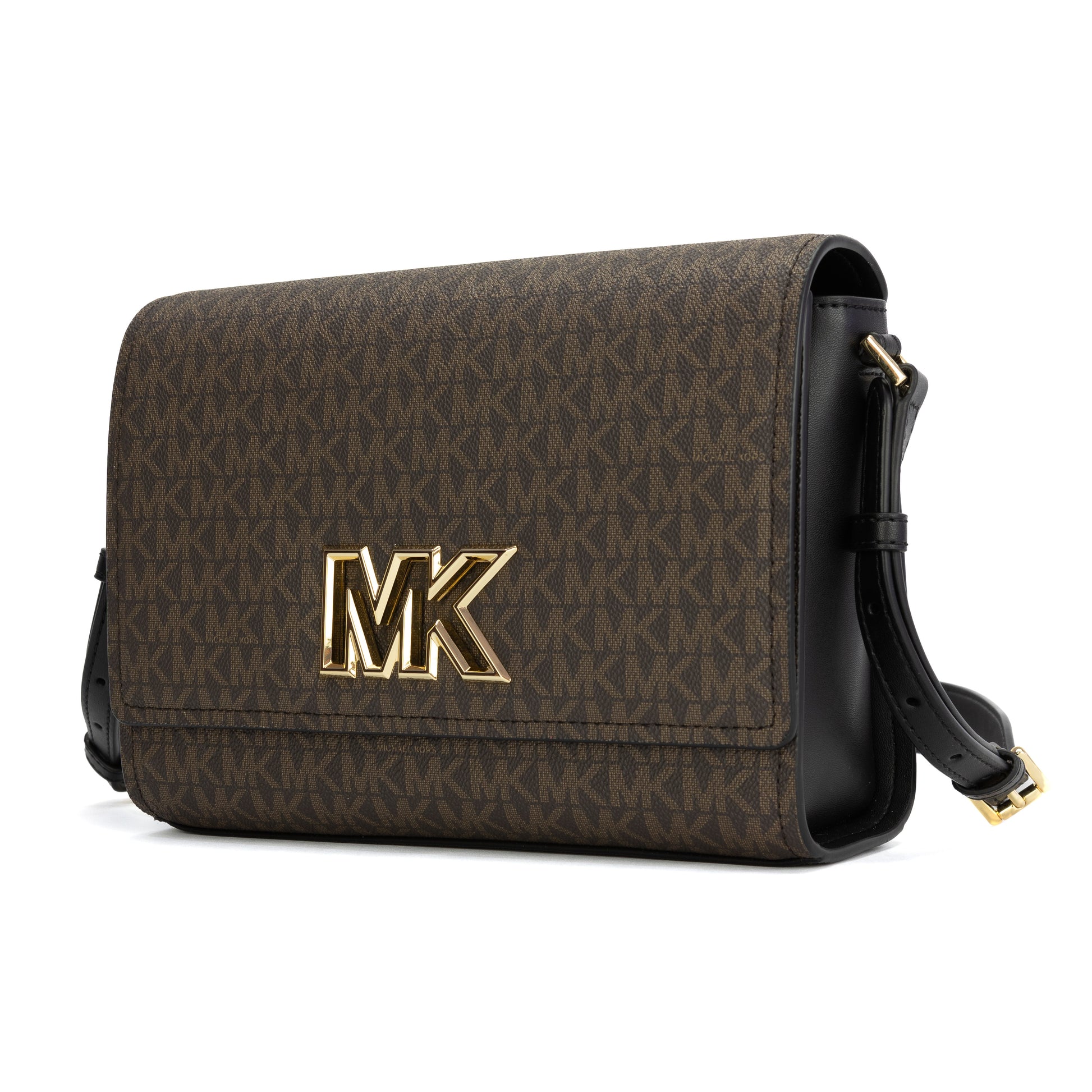 Michael Kors Mimi Medium Logo Messenger Bag - Brown/Black - 196163295299