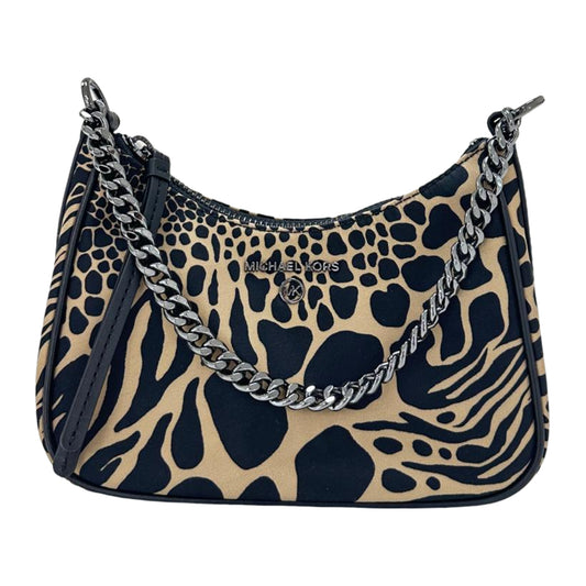 Michael Kors Jet Set Charm Small Animal Print Nylon Shoulder Bag- Brown/ Multi