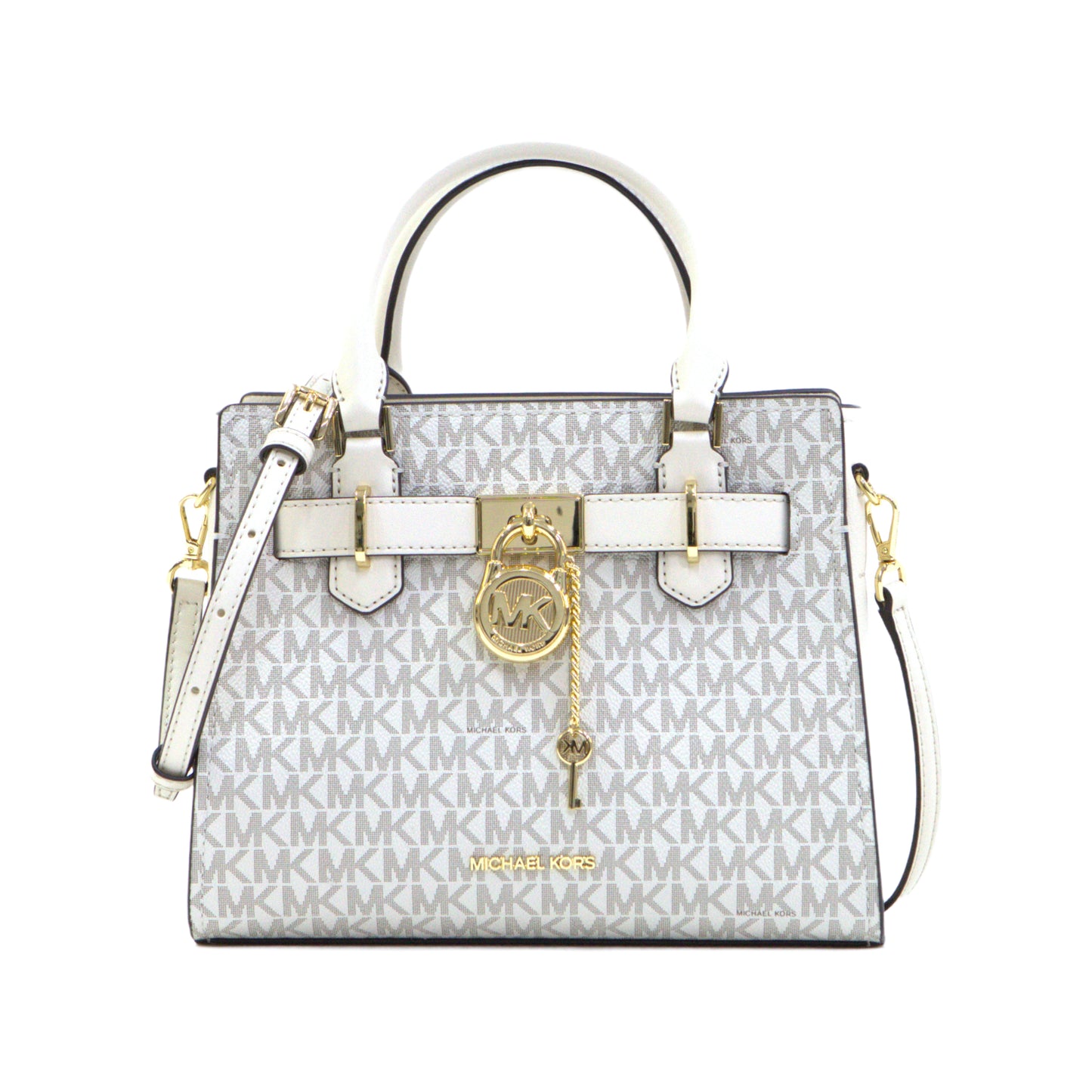 Michael Kors Hamilton Small Satchel Handbag Crossbody Bag - Light Cream
