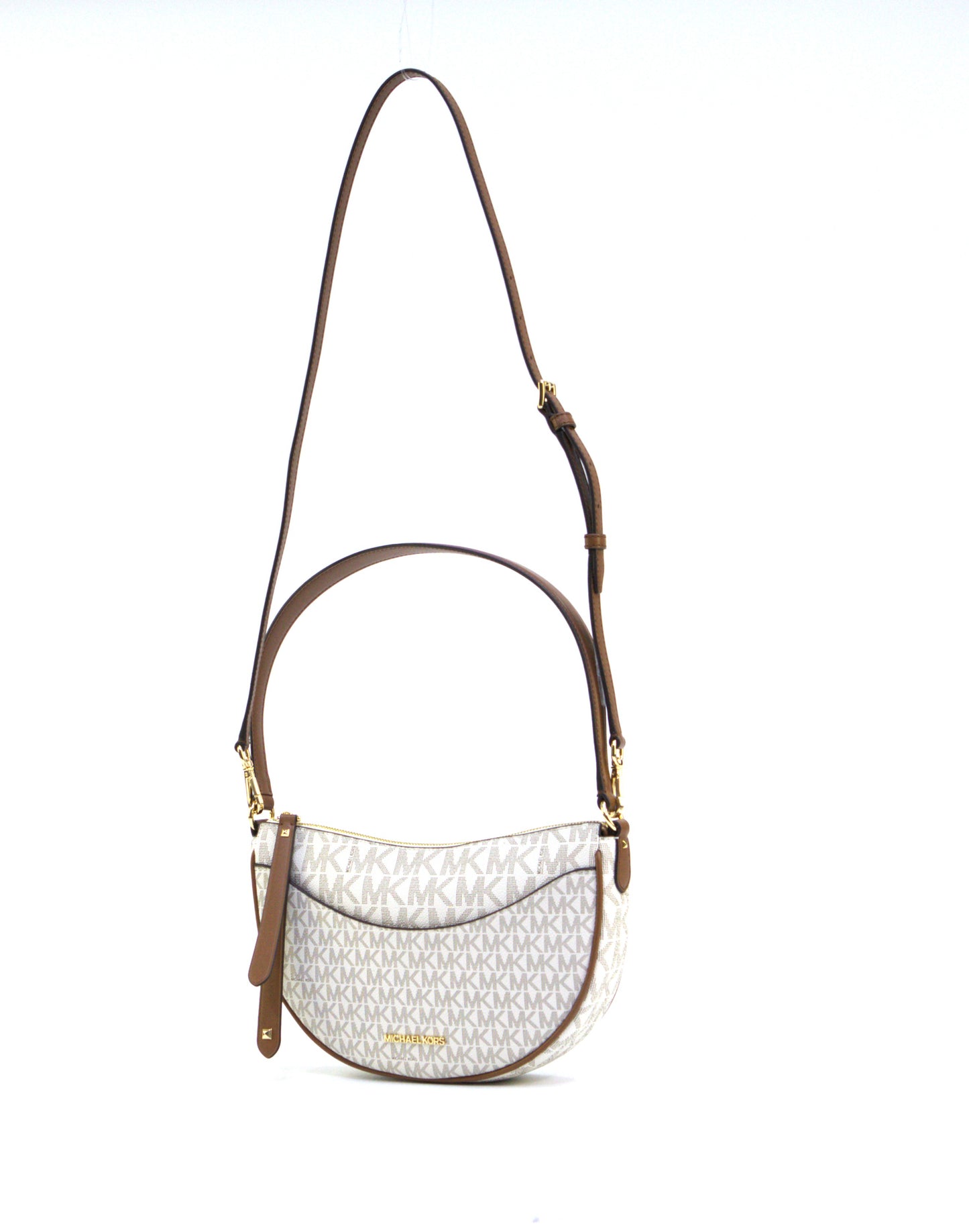 Michael Kors Dover Medium Signature Logo Crossbody Shoulder Bag - Vanilla