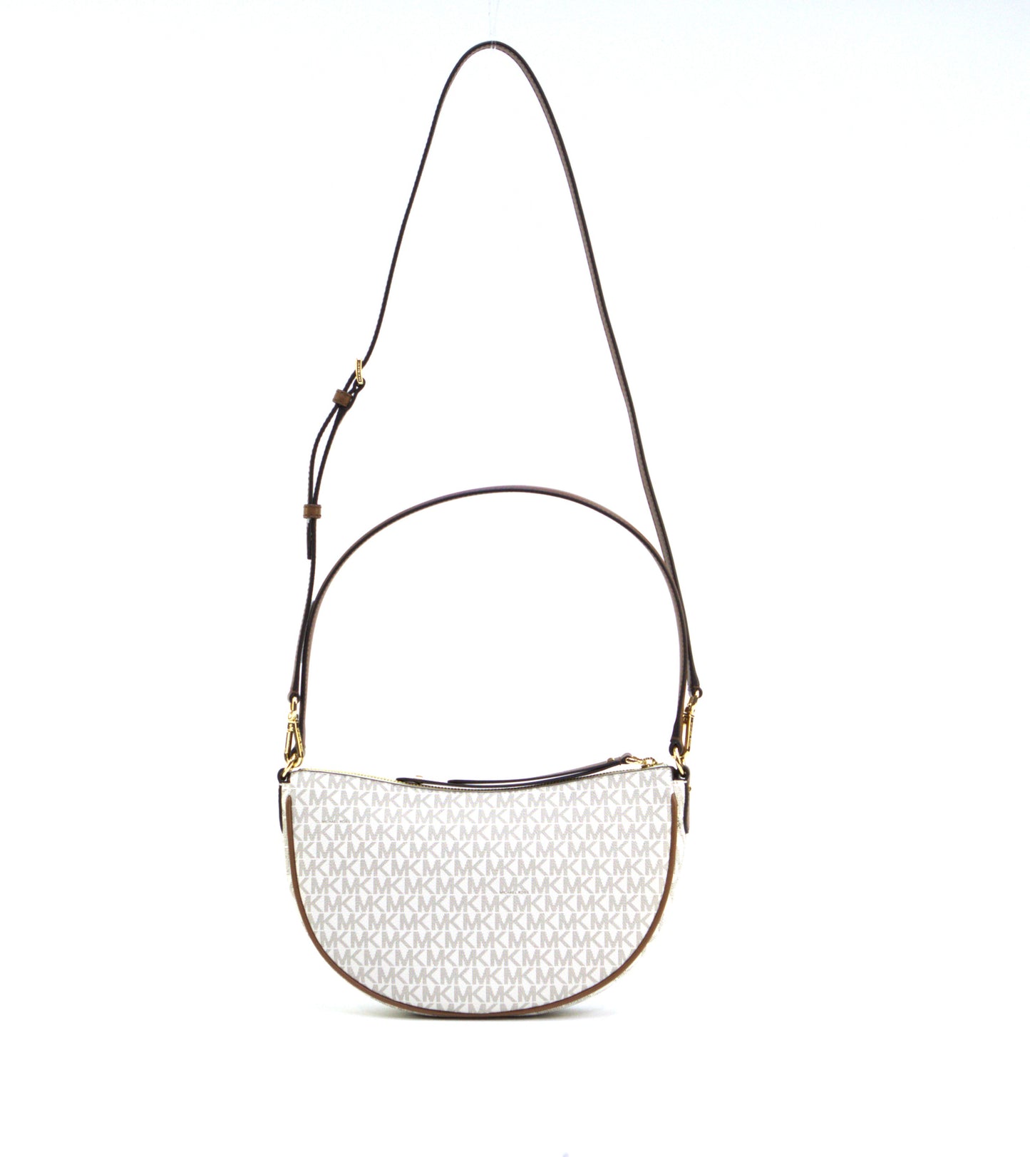 Michael Kors Dover Medium Signature Logo Crossbody Shoulder Bag - Vanilla