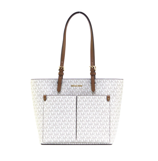 Michael Kors Jet Set Travel Medium Double Pocket Tote - Vanilla