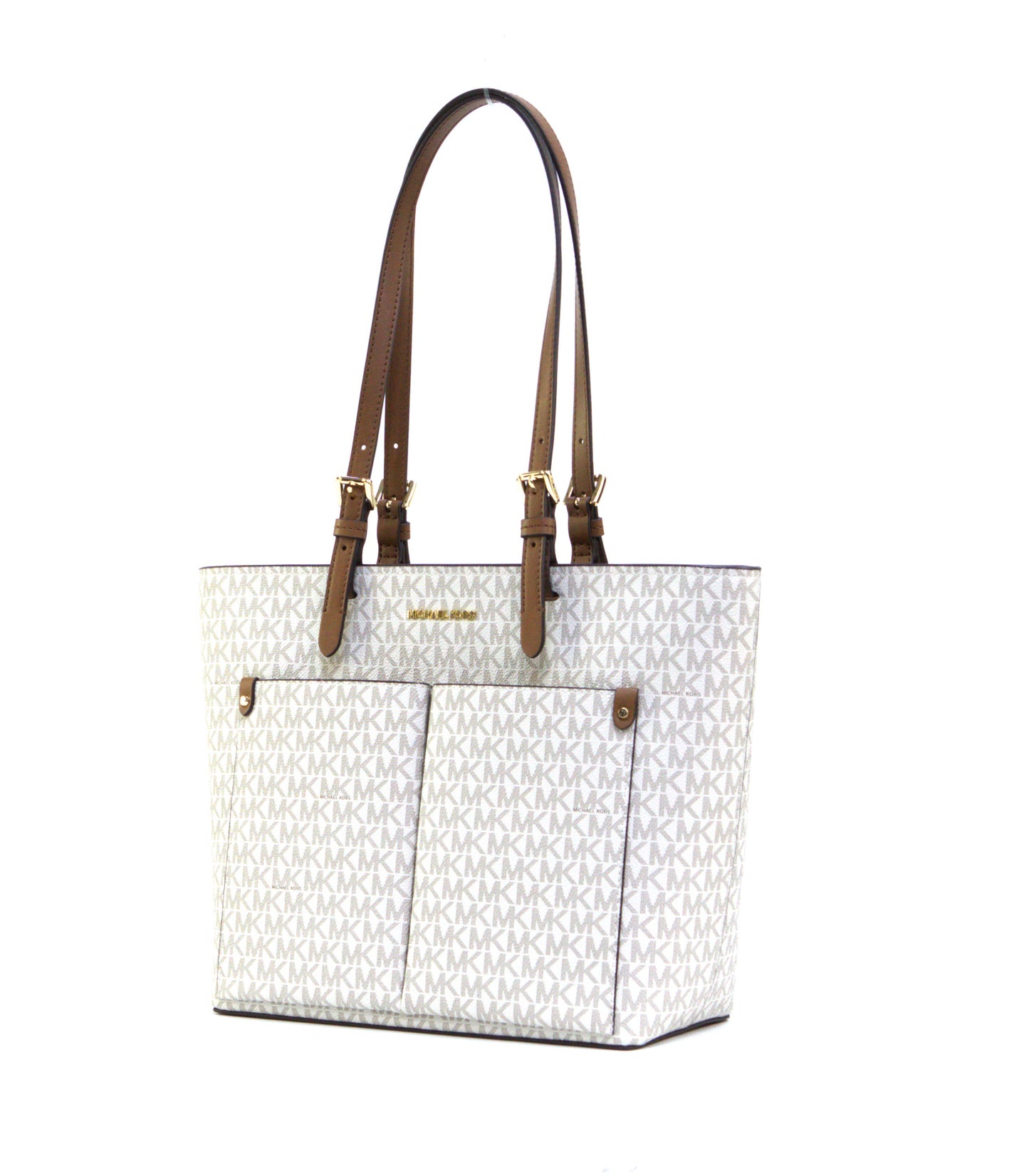Michael Kors Jet Set Travel Medium Double Pocket Tote - Vanilla