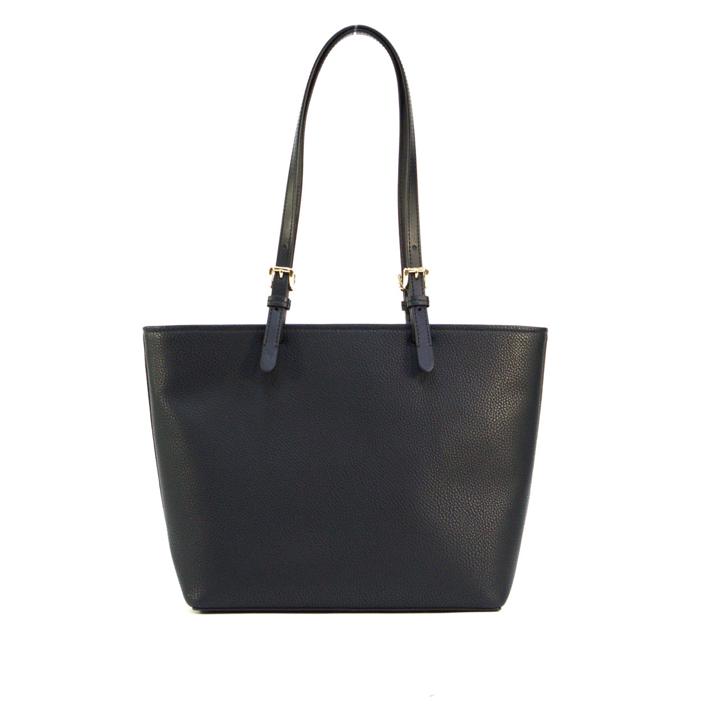 Michael Kors Medium Double Pocket Leather Tote Shoulder Bag- Black