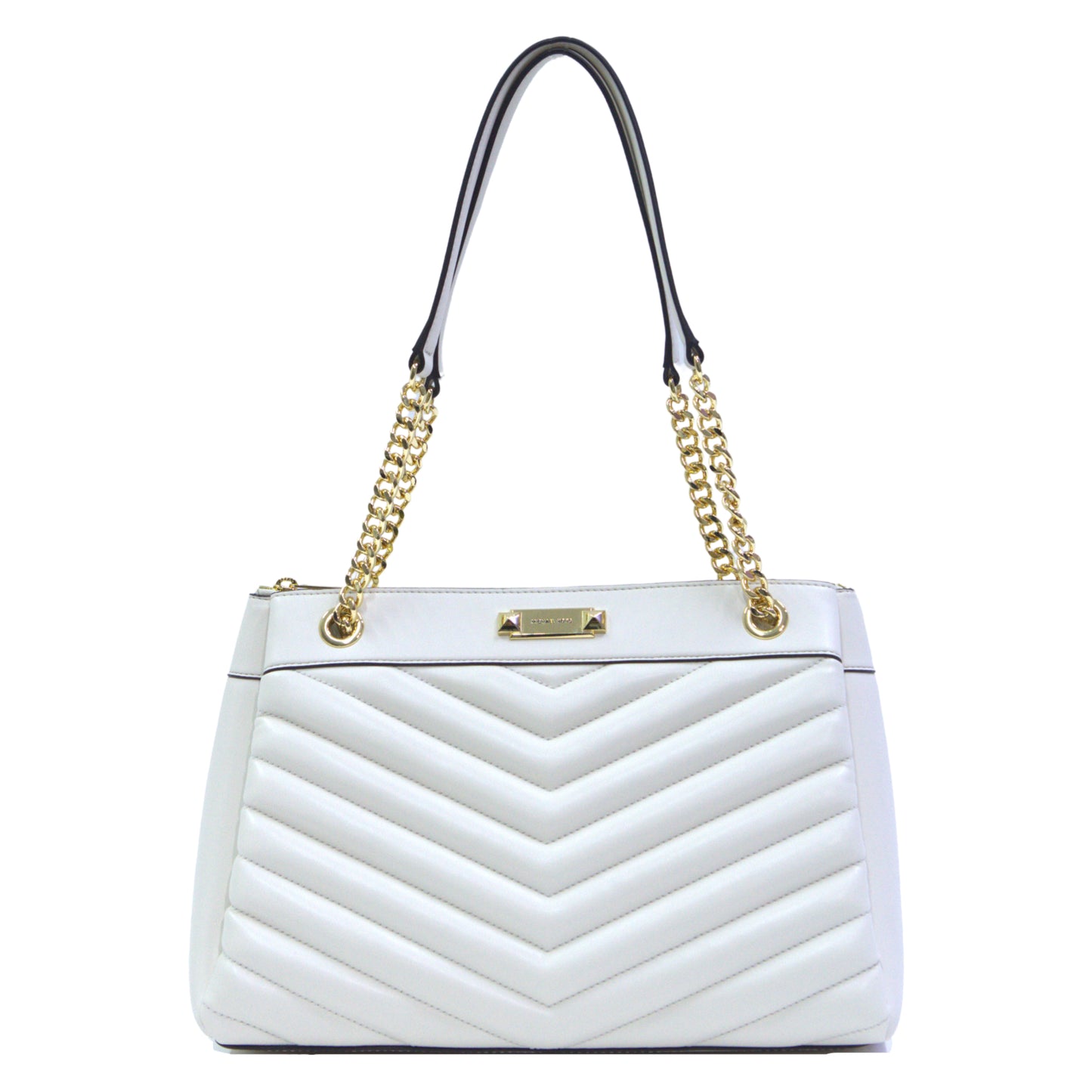 Michael Kors Whitney Medium Chain Strap Tote Shoulder Bag - Light Cream