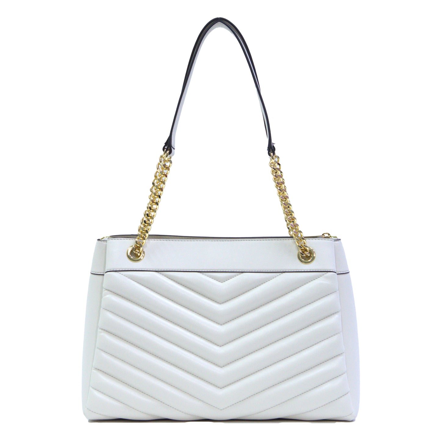 Michael Kors Whitney Medium Chain Strap Tote Shoulder Bag - Light Cream