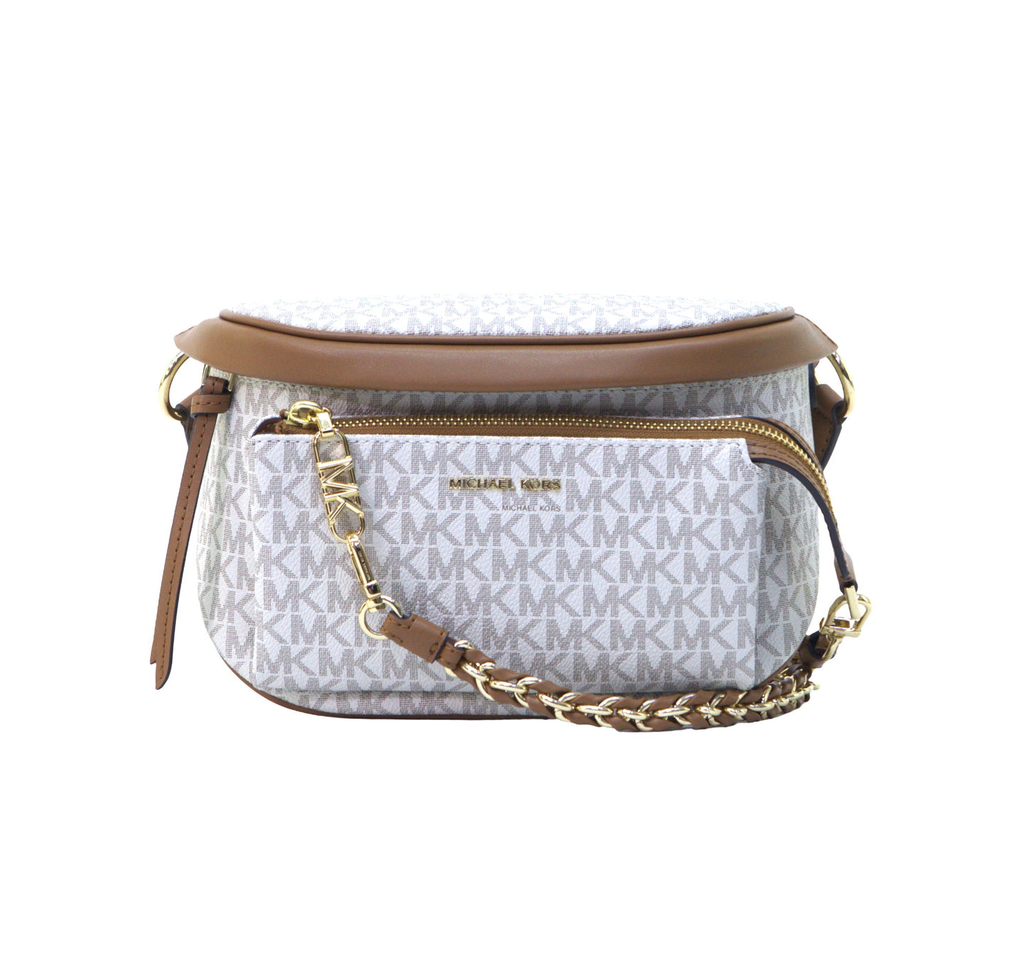 Michael Kors Slater Medium Signature Logo Sling Pack - Vanilla/Acorn