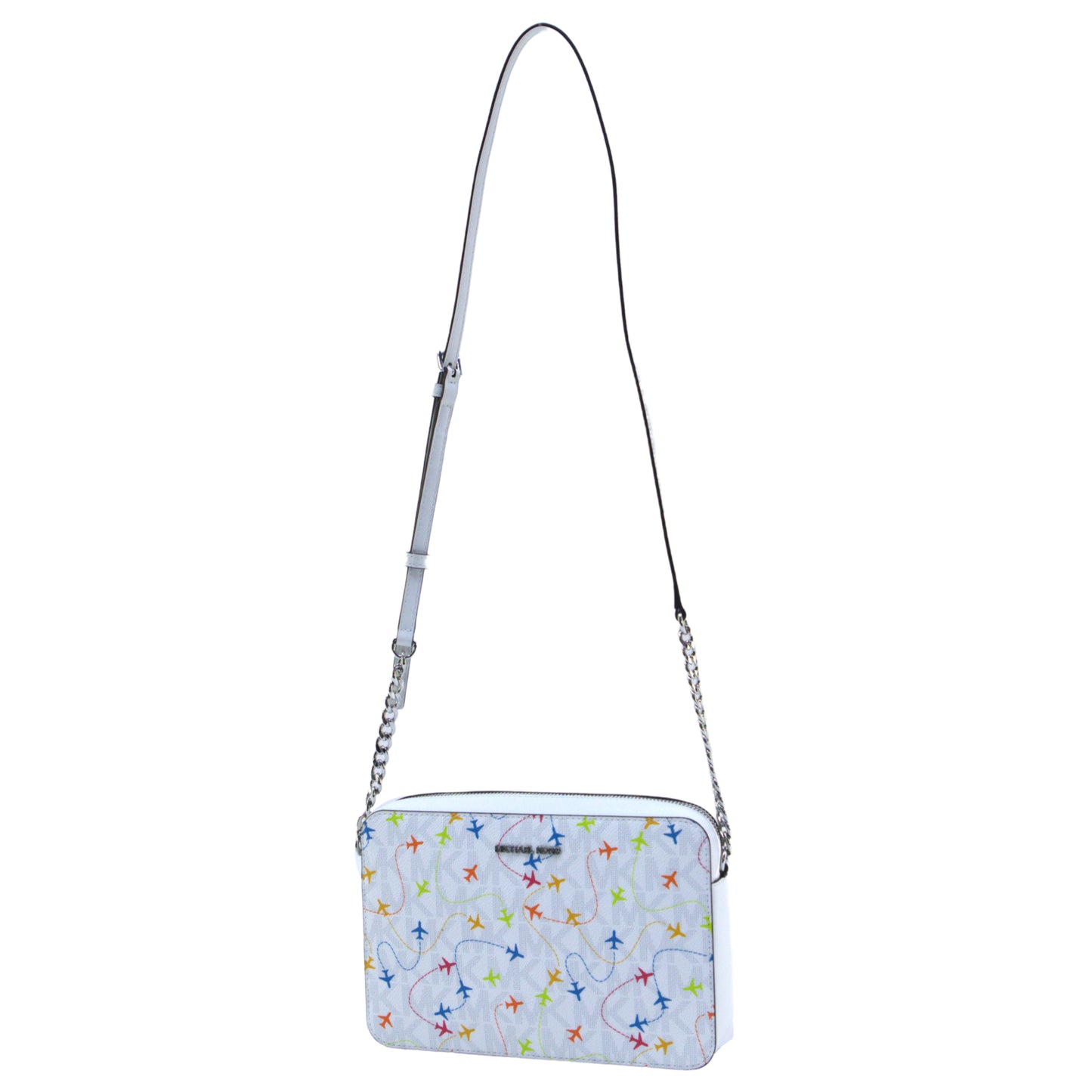 Michael Kors Jet Set Large East West Crossbody - Optic White Multi