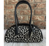 Michael Kors Lulu Small Handle Animal Print  Satchel -Black Multi