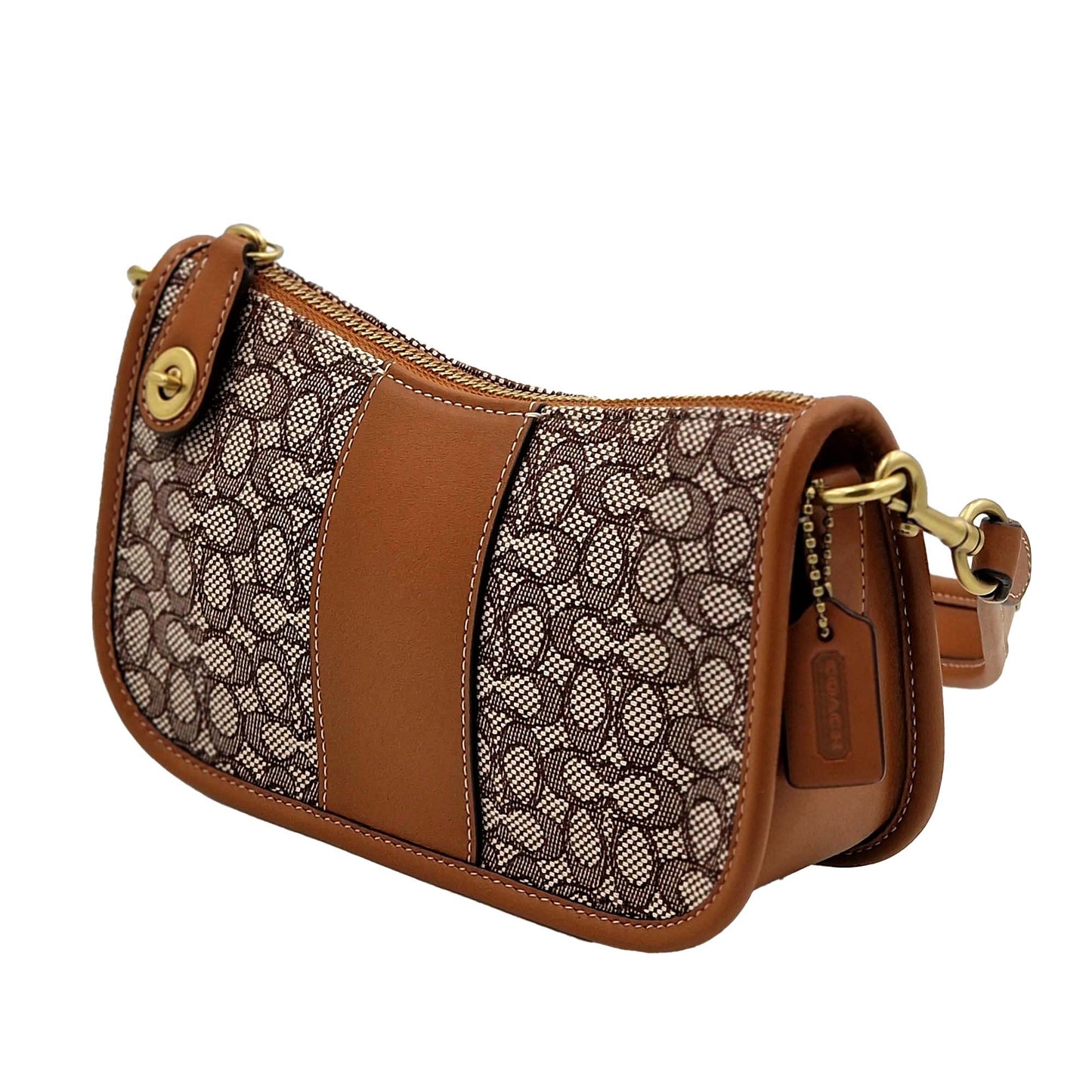 Coach Women's Swinger In Micro Signature Jacquard - Brown