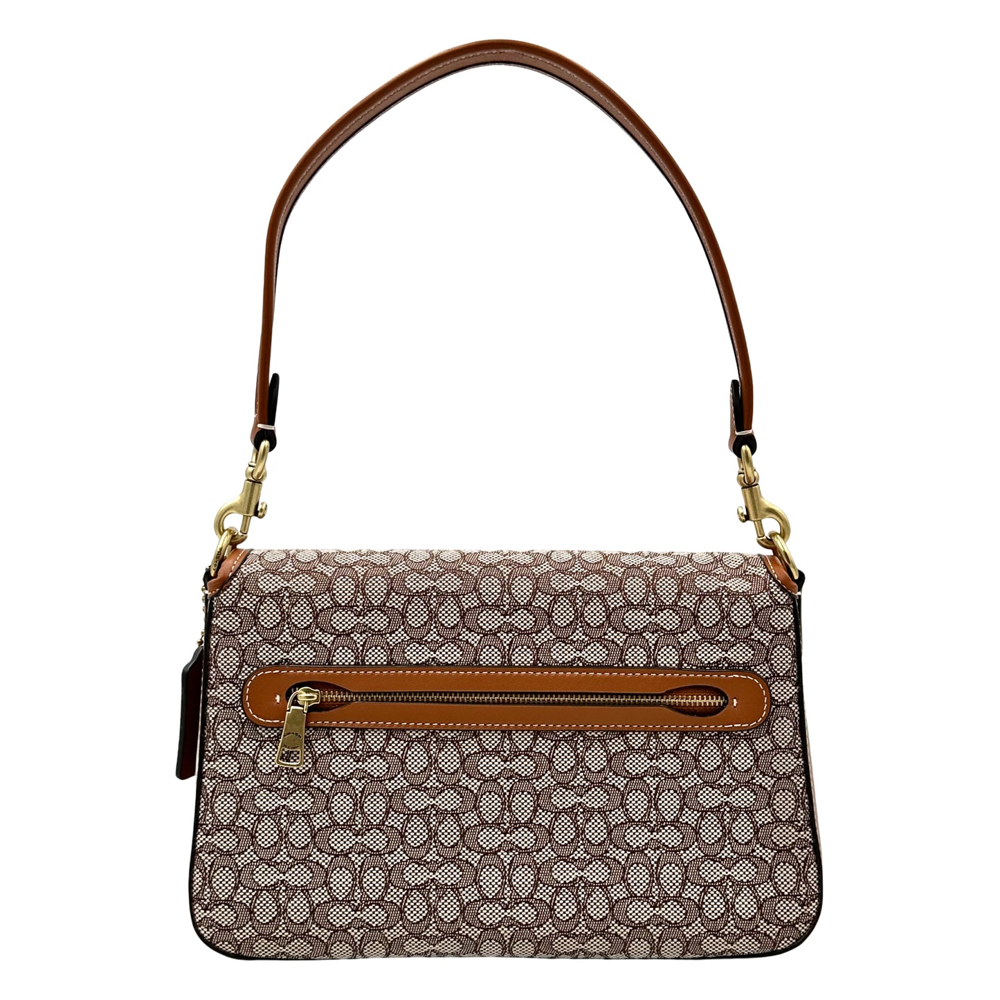 Coach Soft Tabby Shoulder Bag In Micro Signature Jacquard - Cocoa Burnished Amber
