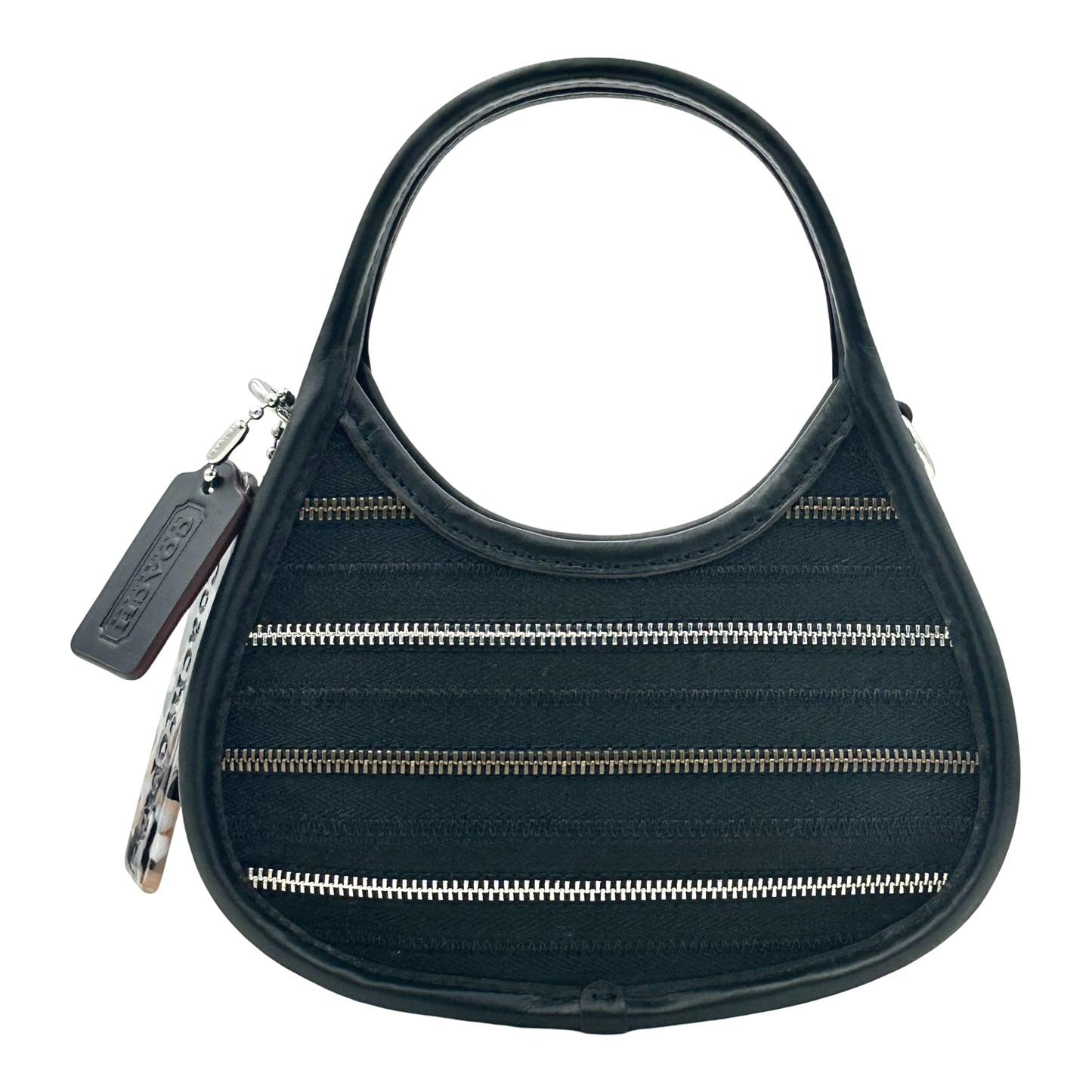 Coach Mini Ergo Upcrafted Zippers Crossbody Bag- Black